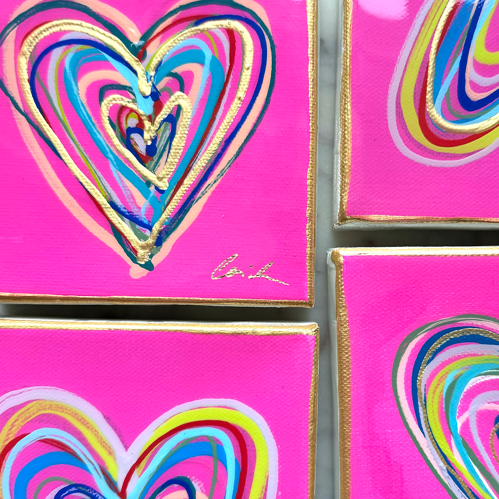 Messy Hearts / Hot Pink 5 x 5
