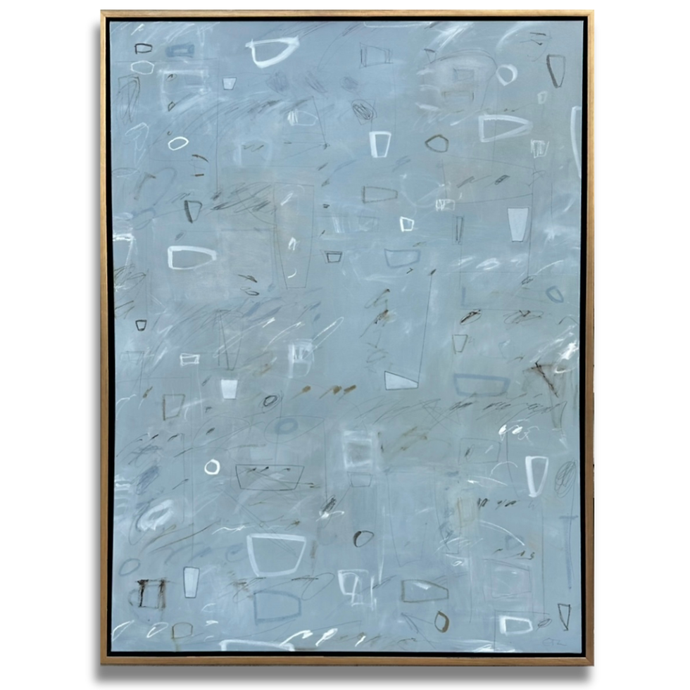 Marks on Powder Blue by Liz Thompson