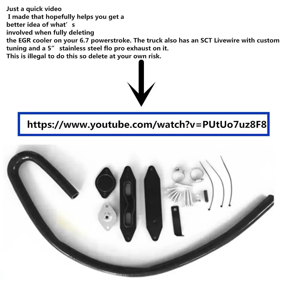 Thumbnail: EGR Valve Cooler Delete Kit W/ Passthrough 11-25 Ford 6.7L Powerstroke
