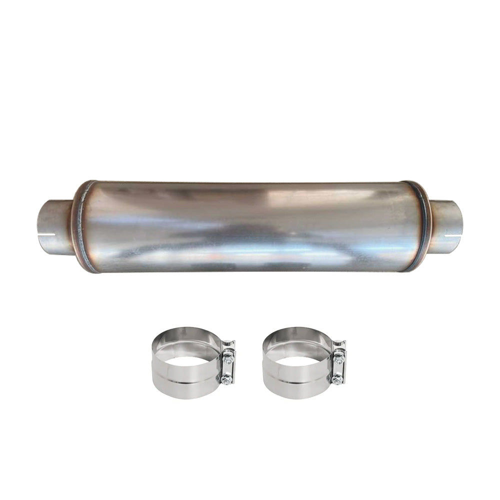 Universal 4" Diesel Exhaust Muffler 30" Overall Length for Cummins Powerstroke Duramax Trucks