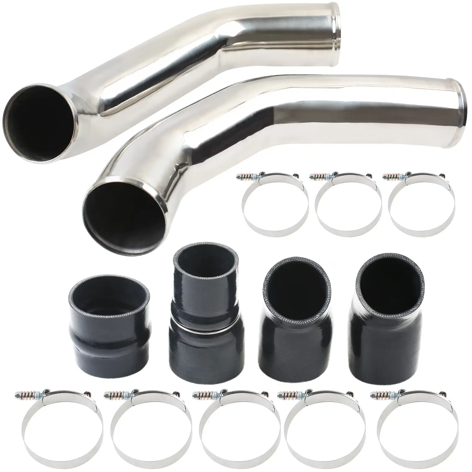 White Intercooler Pipe & Boot Kit For 13-18 6.7L Cummins Diesel