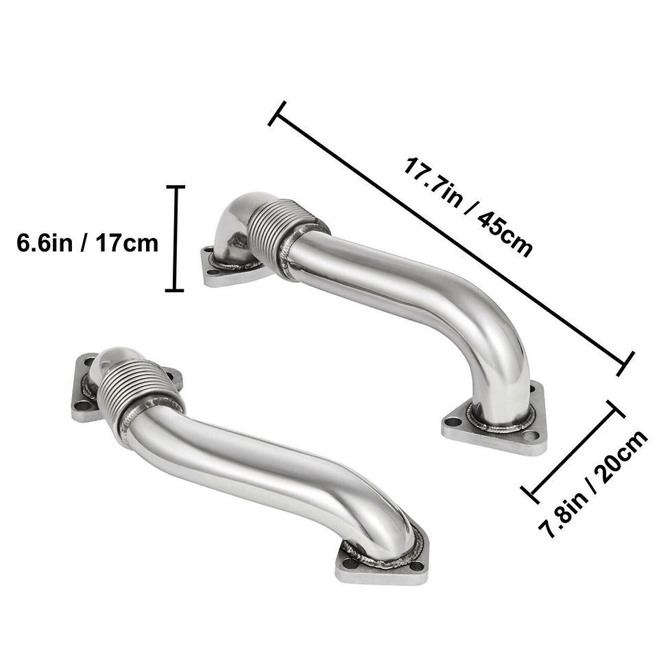 Thumbnail: Driver & Passenger Side 2" Exhaust Up Pipes for 2001-2016 LML 6.6 Duramax