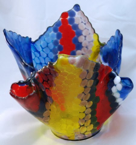 Thumbnail: Fused Glass Vase - Colored Pebbles with Frit