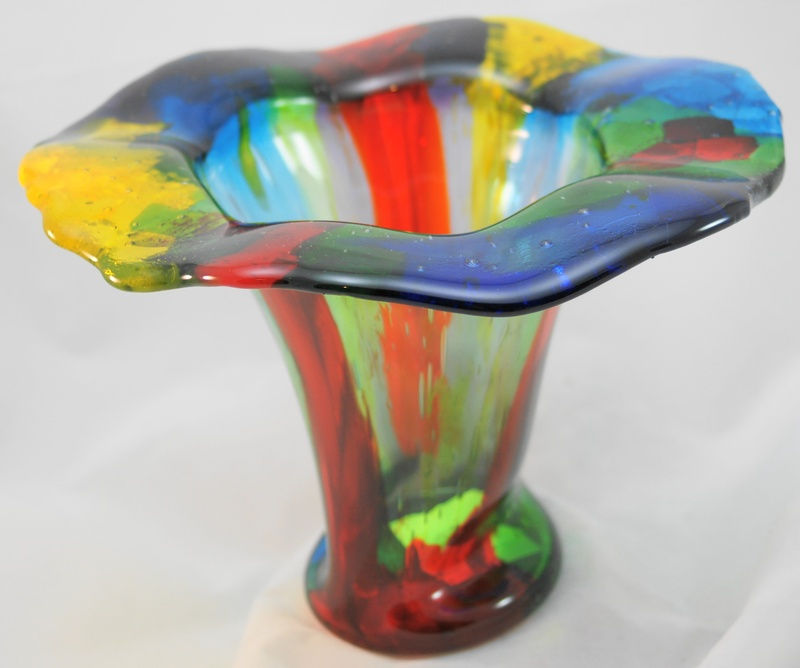 Thumbnail: Fused Glass Frit Drop Vase