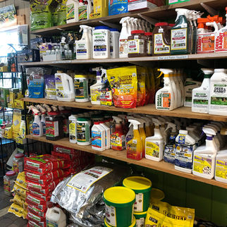 Display of critter defence products at Russell's Garden Center, Wayland MA