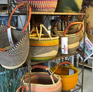 African baskets at Russell's Garden Center, Wayland MA