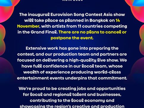 Eurovision Asia in Bangkok: Will the New Contest Go Ahead Despite Budget Cuts