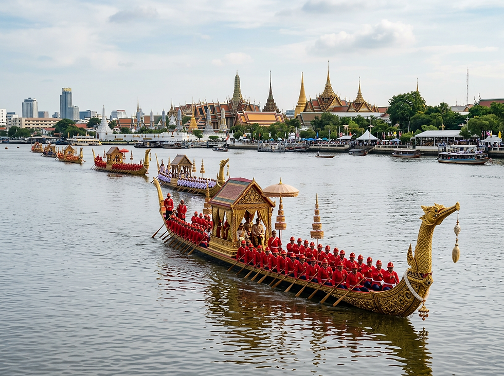 Royal Thai Navy Conducts Second Full Dress Rehearsal for Royal Barge Procession