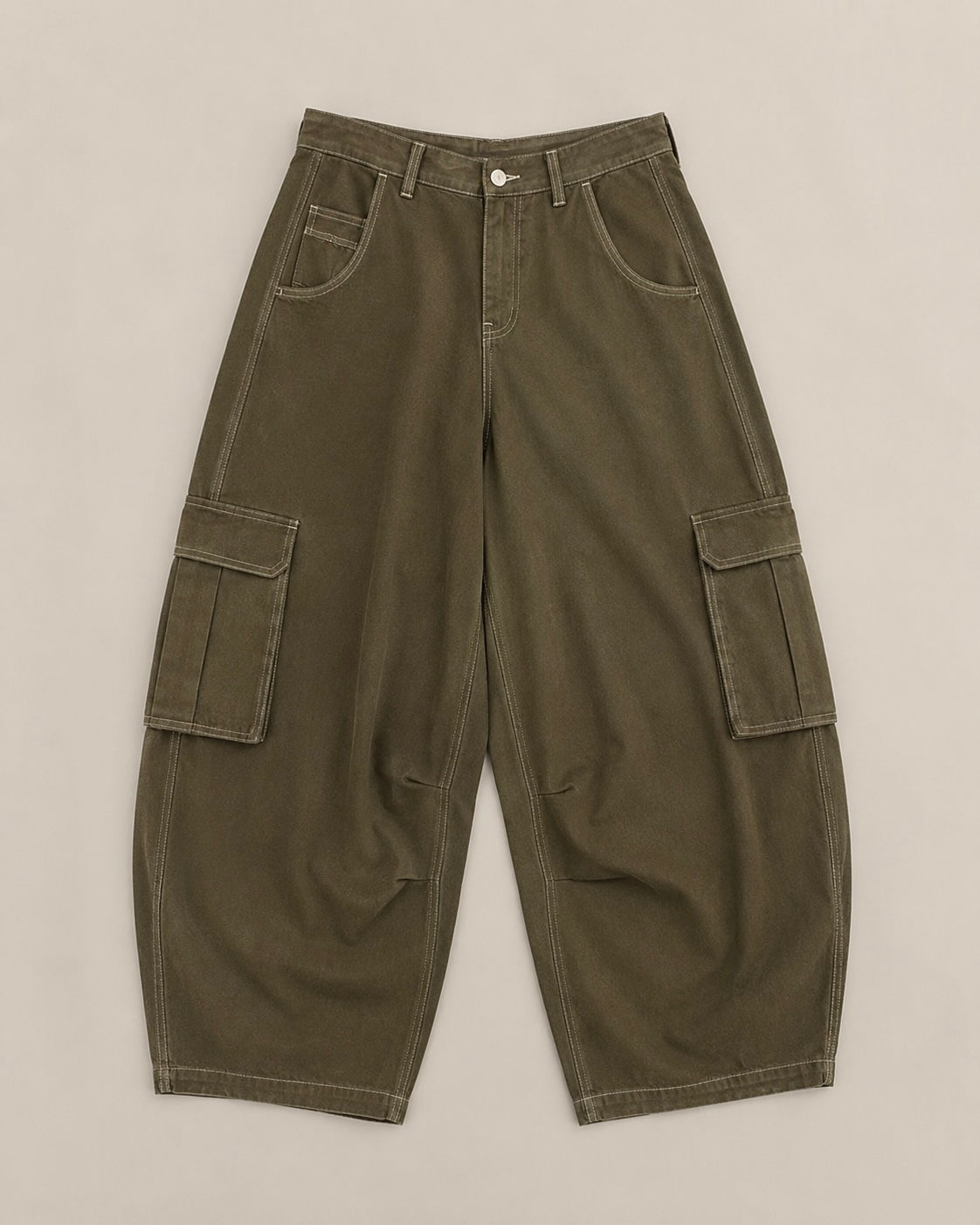 Balloon cargo pants - olive