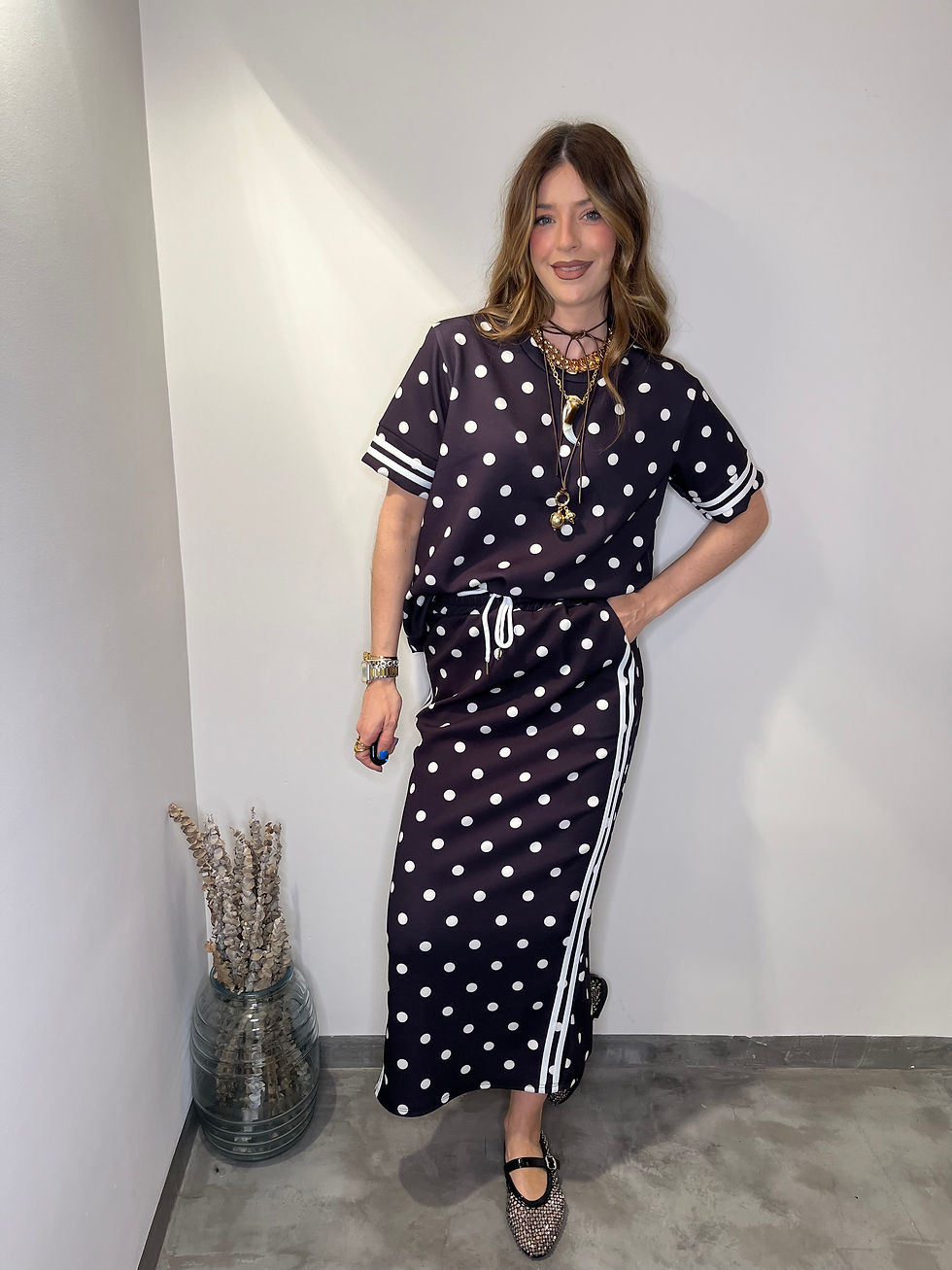 Miniatura: Conjunto falda lunares