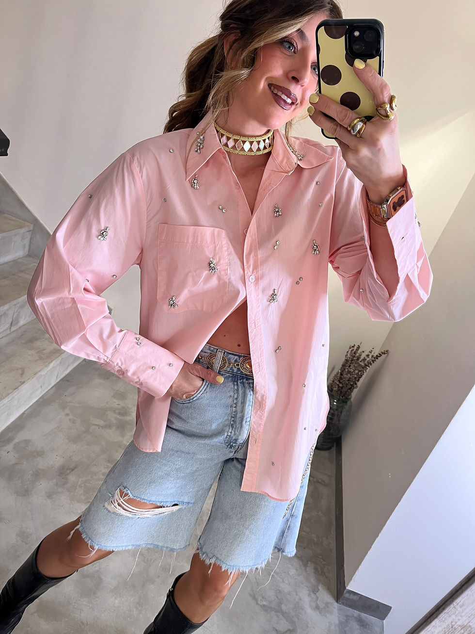 Miniatura: Choker rombo dorado