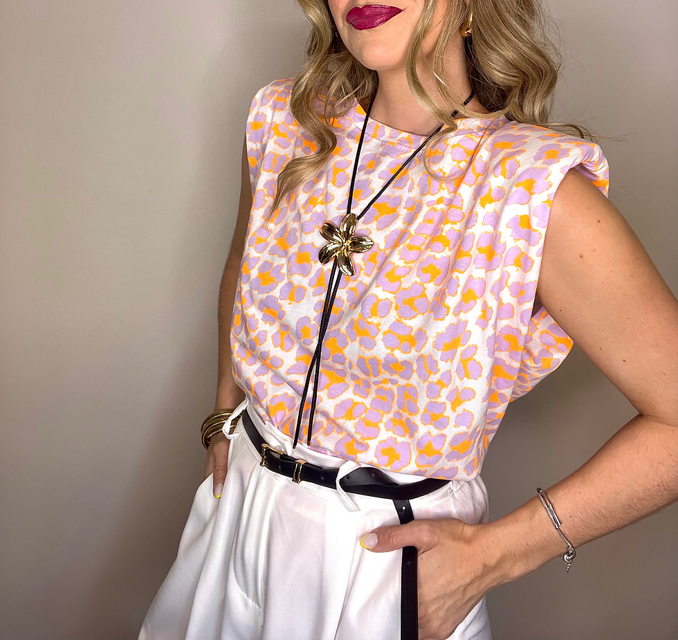 Miniatura: Camiseta animal print hombreras