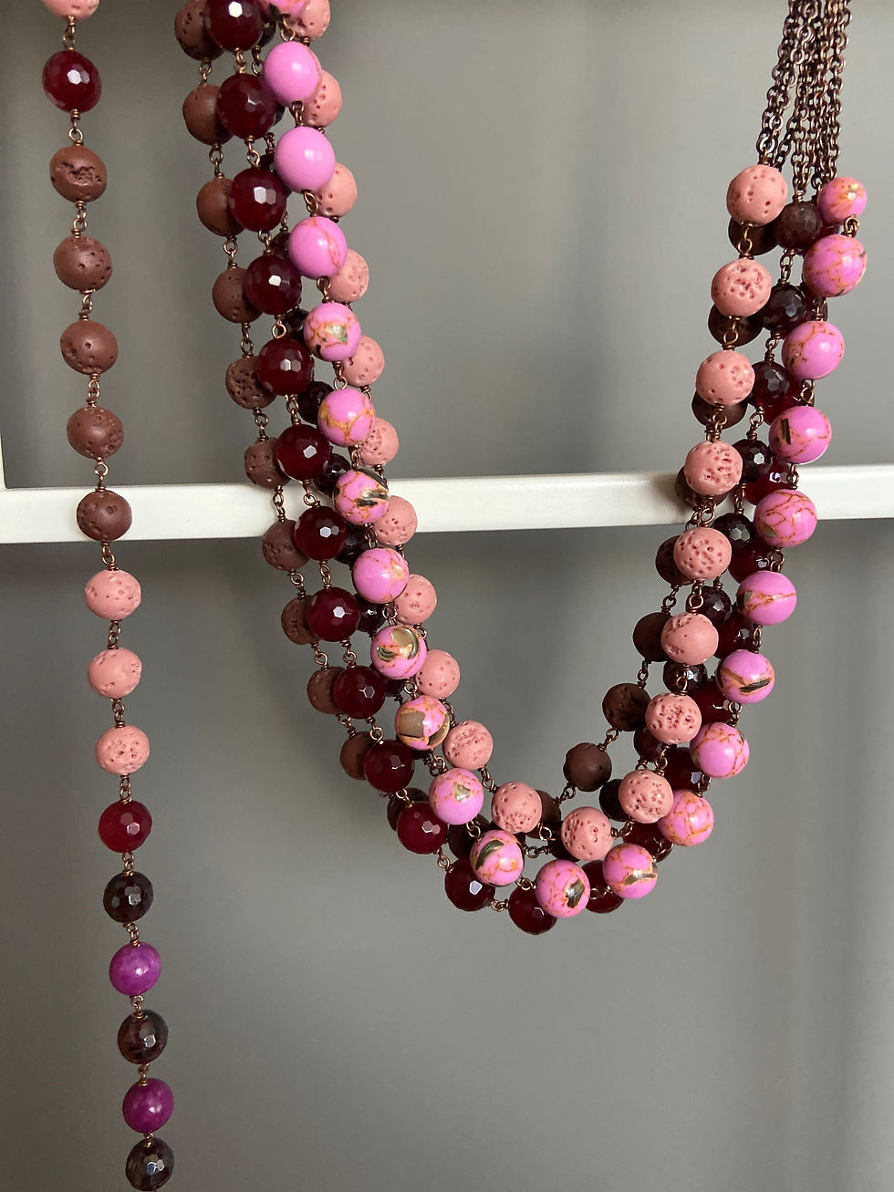 Miniatura: Cintura Dorota bordeaux/rosa