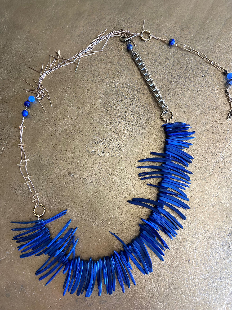 Miniatura: Collana Freedom rametti blu lunga