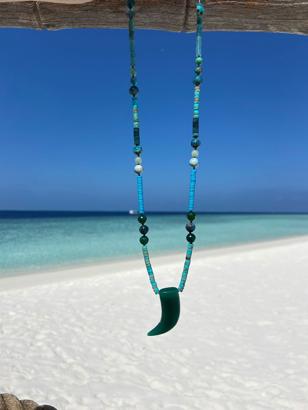 Miniatura: Collana Freedom turchese corno verde
