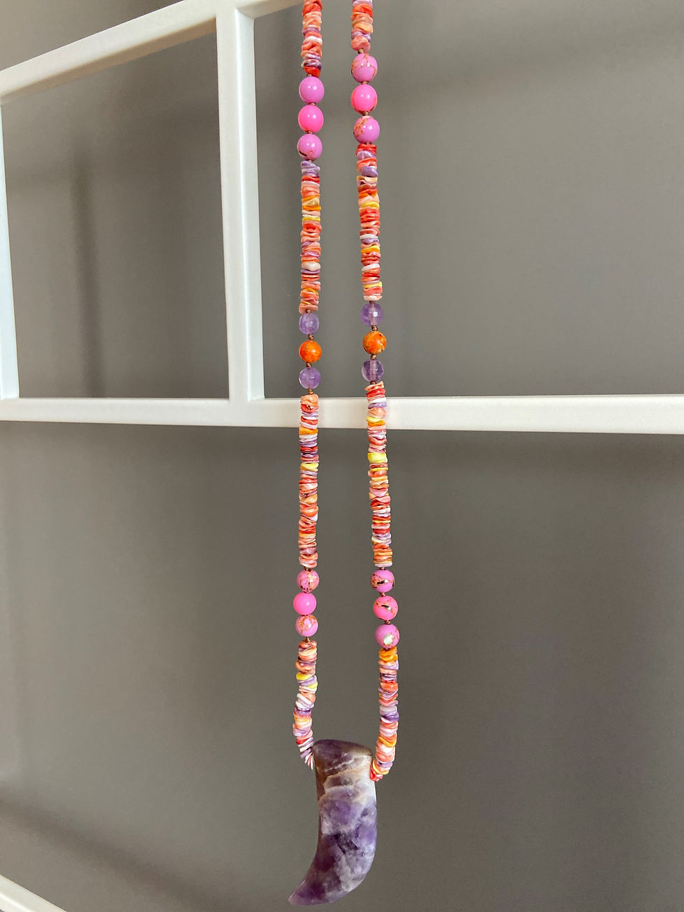 Miniatura: Collana Freedom multi color corno viola