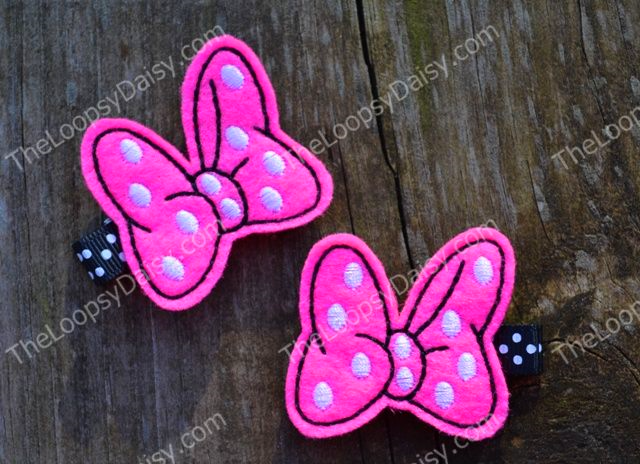 Minnie's Bowtique-inspired Hair Clips in PINK