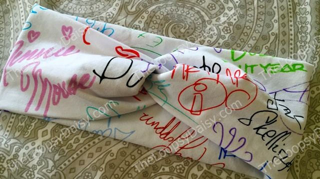Disney Character Autographs Knotted Headband