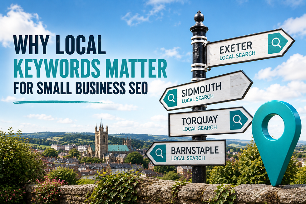 Search terms and local keywords supporting small business SEO