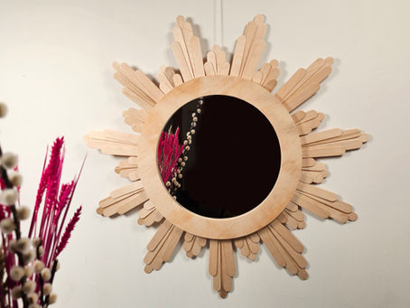 Popsicle Stick Sunburst Mirror