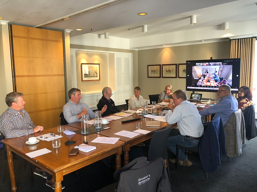 The first of three apiculture industry 'roundtable' meetings hosted this year, on April 10, where the AFB Agency's Mark Dingle and Niha Long (both at right) chose not to disclose plans to establish a Charitable Trust which might act as the new management agency, a decision which has now angered beekeepers.