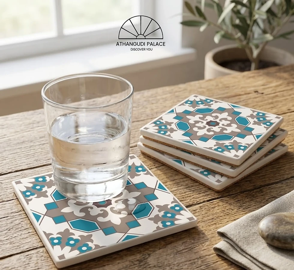 Thumbnail: Athangudi Palace Pattern Coaster Set