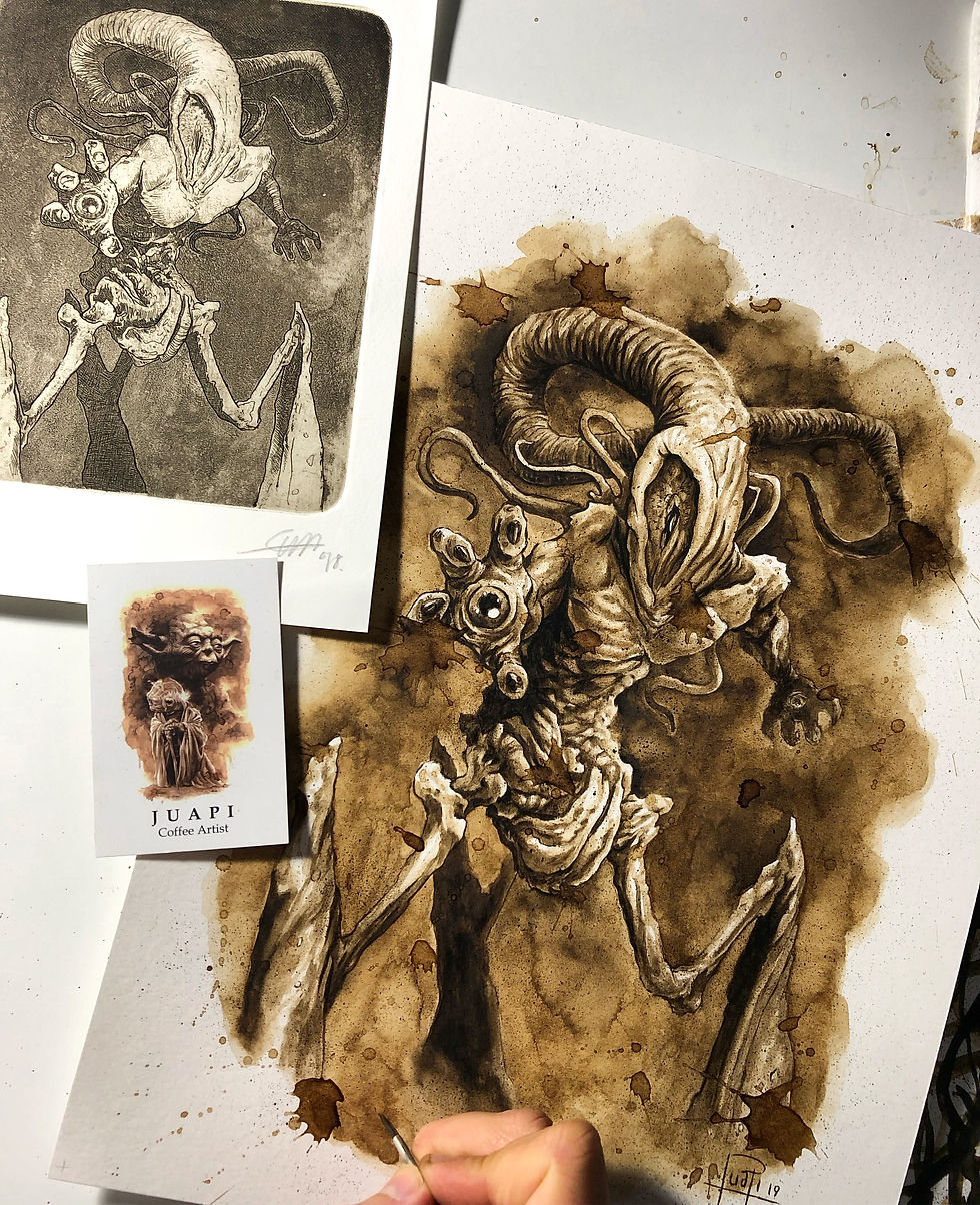 Nyarlathotep (Tributo Eliezer Mayor) - Original Coffee Art