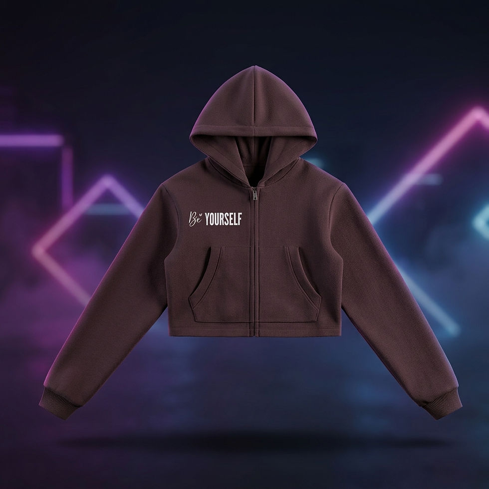 Thumbnail: BeYOU Cropped Zip-Up Hoodie