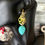 Thumbnail: SE0114 / calligraphy earrings with Turquoise stone  / مرا رها نکن