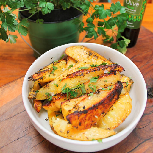 GREEK STYLE ROASTED POTATOES WITH PARMESAN