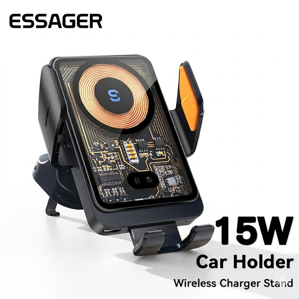 Essager 15W Qi Wireless Charger Car Phone Holder Air Vent Mount Stand For iPhone