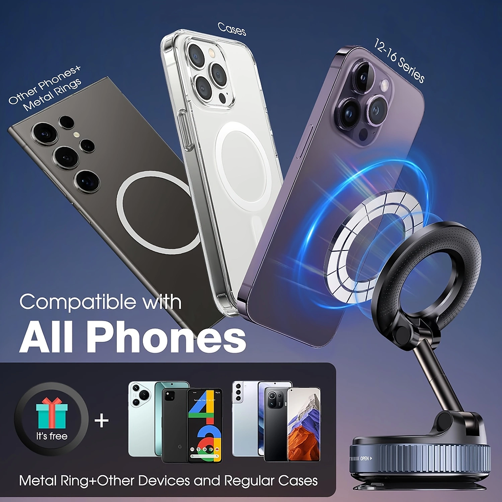 Thumbnail: Magnetic Suction Cup Phone Mount for Magsafe 360° Adjustable Magnetic Car Phone