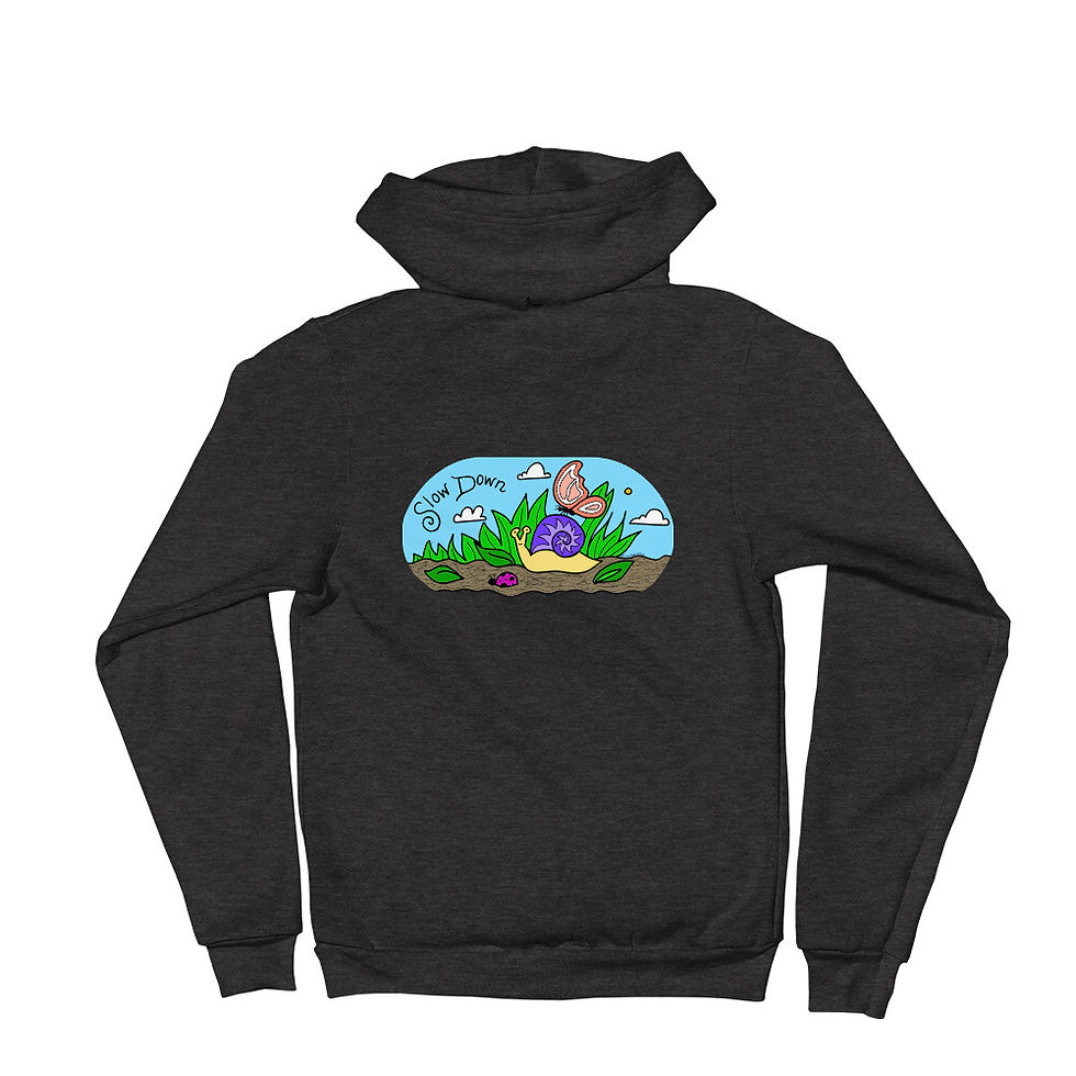 Thumbnail: Slow Down Snail: Unisex Zip Up Hoodie | American Apparel F497W