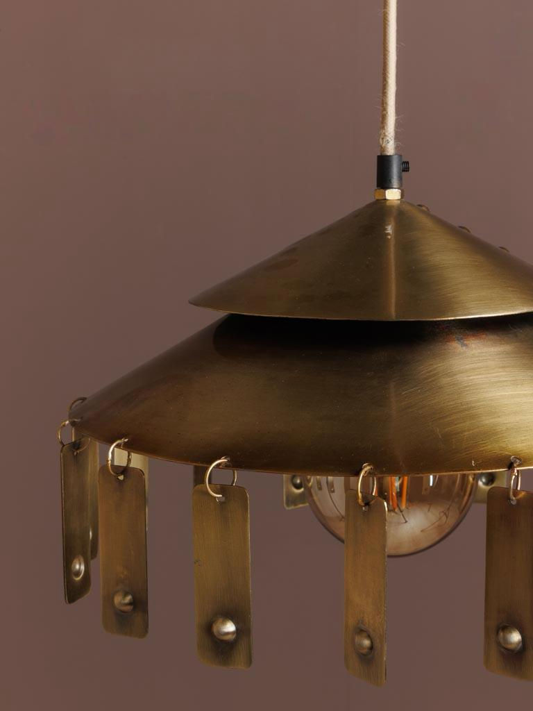 Miniatura: Lampadario in metallo dppoio disco con stecche "P.Model"