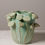 Miniatura: Vaso in ceramica fiori in rilievo verde acqua Teophile