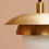 Miniatura: Lampadario a palla in vetro opaline e piatti in metallo dorato "Wow"