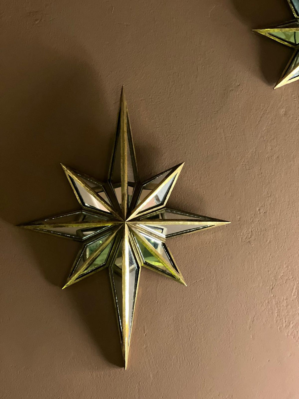 Miniatura: Stella specchio 8 punte con punta lunga "Rosa dei venti"