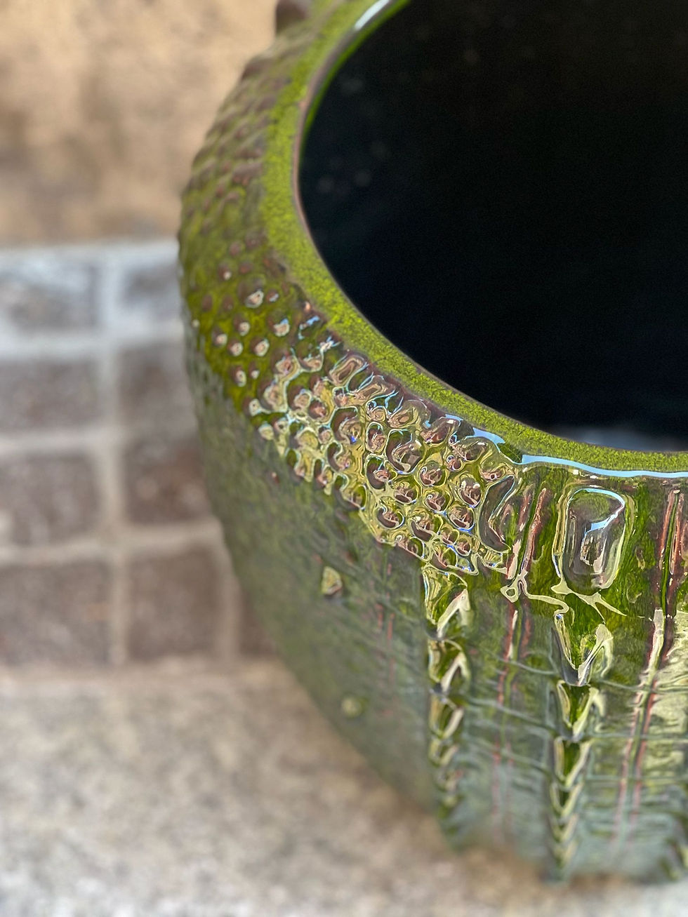 Miniatura: Vaso verde scuro in ceramica coccodrillo "Crocco"
