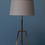 Miniatura: Lampada in alluminio brunito con piede e incrocio, cappello in lino "Structure"