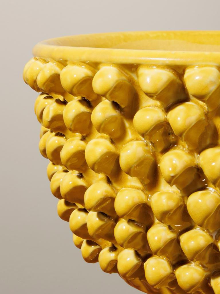 Miniatura: Portafrutta su piede in ceramica ocra "Macedonia"