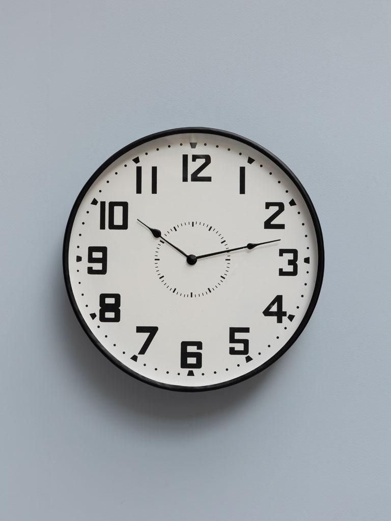 Miniatura: Orologio in metallo bianco e nero "Manchester"