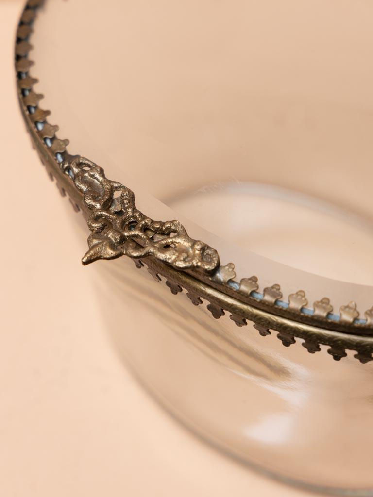 Miniatura: Scatola in vetro ovale con bordo smerlato