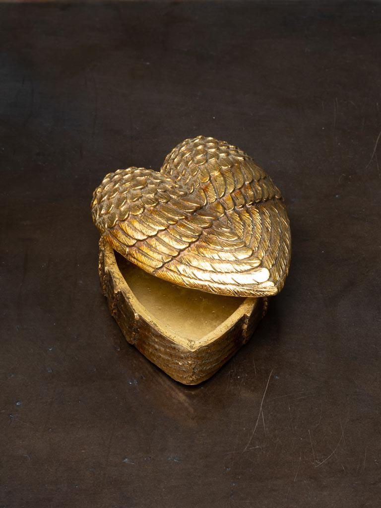 Scatola in resina ali dorate