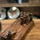 Miniatura: Gioco bowling in miniatura in legno e sfera in acciaio cromato