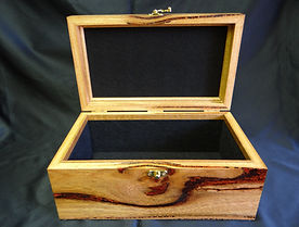 Solid Marri Keepsake Box with pink hues and copper resin highlights