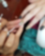 Manicure in progress