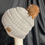Thumbnail: Lt.Melange grey, knit hat with muskrat pompom 