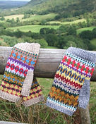 hand knitted fair isle gloves