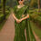 Thumbnail: Elegant Olive Green Embroidered Georgette Saree for Women