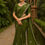 Thumbnail: Elegant Olive Green Embroidered Georgette Saree for Women